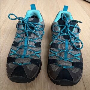 Merrell Vibram Hiking Shoes Women’s Size 7.5 Trail Sneakers Teal Grey Outdoor